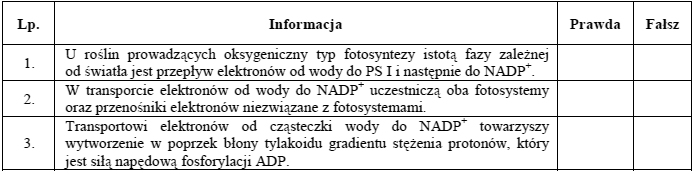 Transport elektronów w błonie tylakoidów.