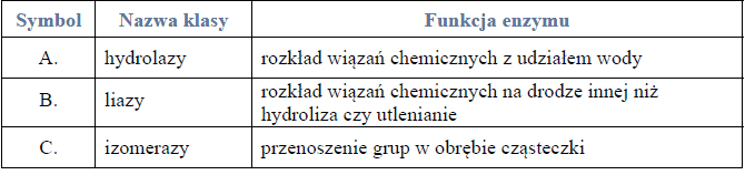 Funkcje hydrolaz, liaz i izomeraz.