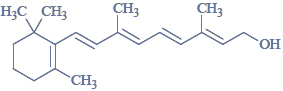 Budowa witaminy A, retinolu.