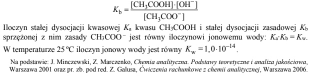 Obliczanie pH roztworu octanu sodu.