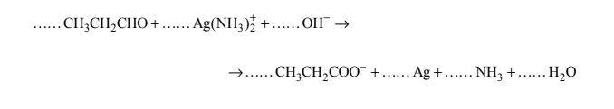 Reakcja utleniania propanalu. Redox.