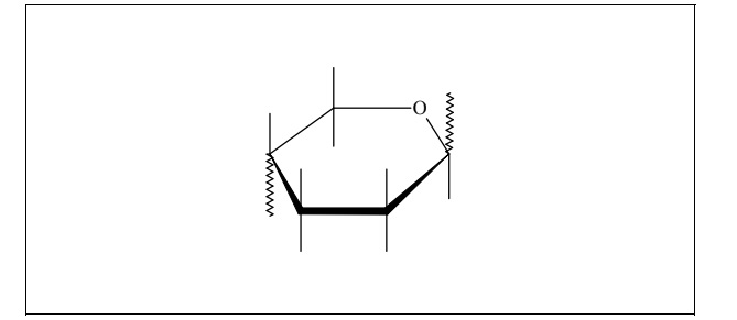 Fragment łańcucha celulozy.