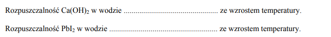Rozpuszczalność wodorotlenku wapnia i jodku ołowiu(II)