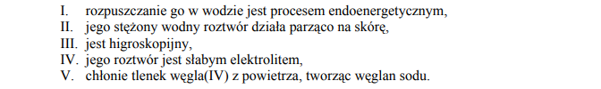 Właściwości wodorotlenku sodu.