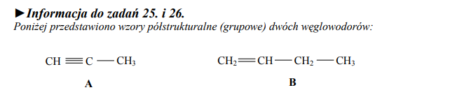 Wzory półstrukturalne dwóch węglowodorów.