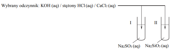 Przeprowadzono doświadczenie, w którym badano działanie pewnego odczynnika na dwa wodne roztwory soli.