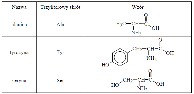 Wzór tripeptydu Ser-Ala-Tyr. Liczba izomerów.
