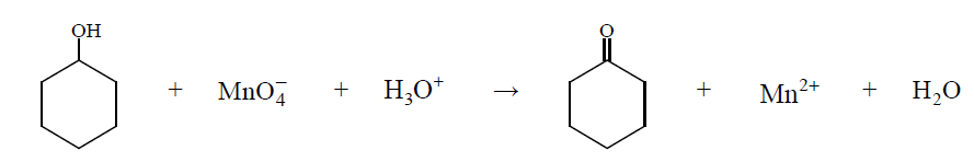 Reakcja cykloheksanolu z manganianem(VII) potasu