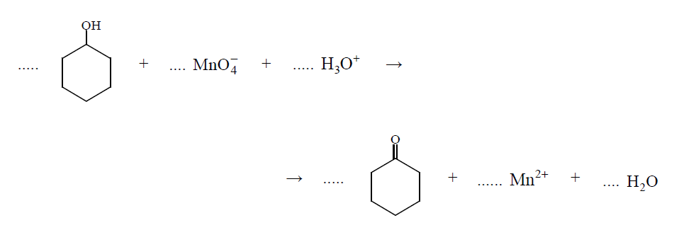 Reakcja cykloheksanolu z manganianem(VII) potasu
