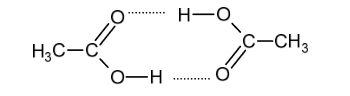 cząsteczki kwasu etanowego tworzące dimer